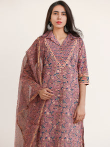 Jashn Zinal Set Of Kurta Pants Kota Dupatta