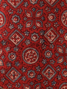 Indigo Maroon Beige Black Ajrakh Hand Block Printed Kurta in Natural Colors - K114F1525