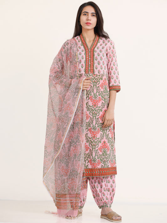 Jashn Saima Set Of Kurta Pants Kota Doria Dupatta