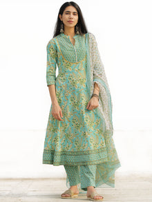 Nayab Abeeha - Set of Anarkali Kurta Pants & Dupatta - KS13H2541D