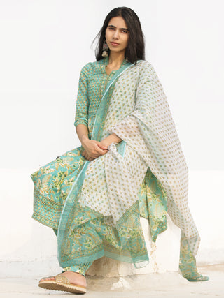 Nayab Aaina - Set of Kurta Salwar Pants & Dupatta - KS59F2541D