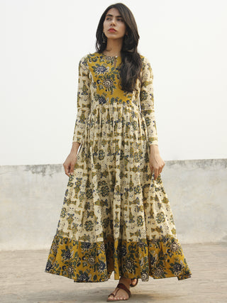 Taraab - Long Hand Block Cotton Tier Dress  - D139F1060