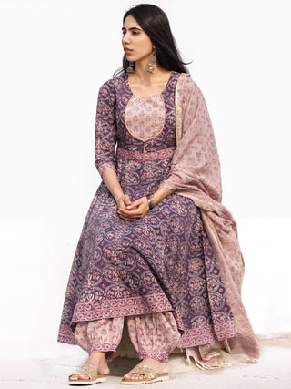 Nayab Beena - Set of Anarkali Kurta Salwar Pants & Dupatta - KS69C2530D