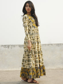 Taraab - Long Hand Block Cotton Tier Dress  - D139F1060