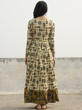 Taraab - Long Hand Block Cotton Tier Dress  - D139F1060