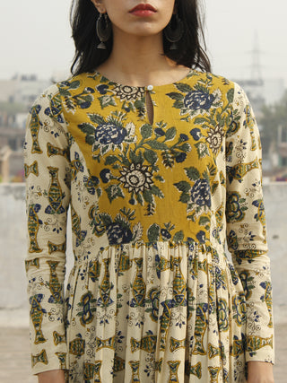 Taraab - Long Hand Block Cotton Tier Dress  - D139F1060