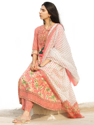 Nayab Saania - Set of Anarkali Kurta Pants & Dupatta - KS13B2542D