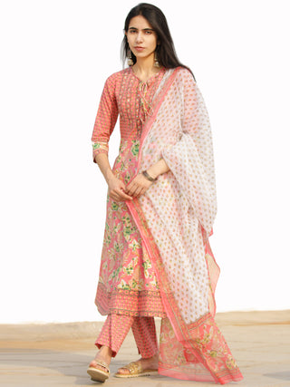 Nayab Saania - Set of Anarkali Kurta Pants & Dupatta - KS13B2542D