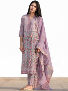 Nayab Parizaad - Set of Kurta Pants & Dupatta - KS59E2536D