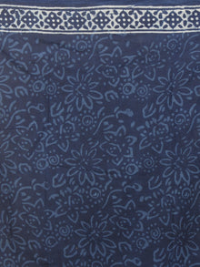 Indigo Ivory Hand Block Printed in Natural Colors Cotton Mul Saree - S031701146