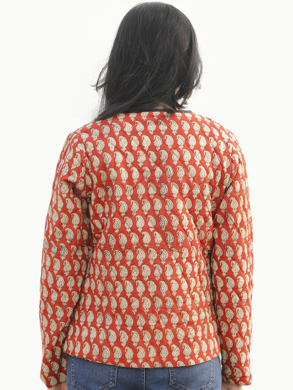 Red Black Beige Mustard Hand Block Printed Reversible