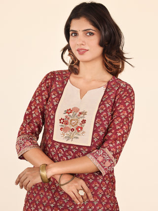 Jashn Lahma Set Of Kurta Pants Chanderi Dupatta
