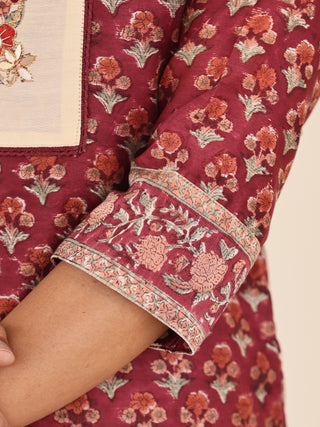 Jashn Lahma Set Of Kurta Pants Chanderi Dupatta