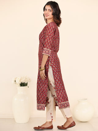 Jashn Lahma Set Of Kurta Pants Chanderi Dupatta