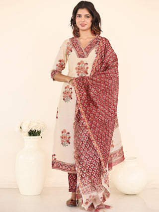 Jashn Pakiza Set Of Kurta Pants Chanderi Dupatta
