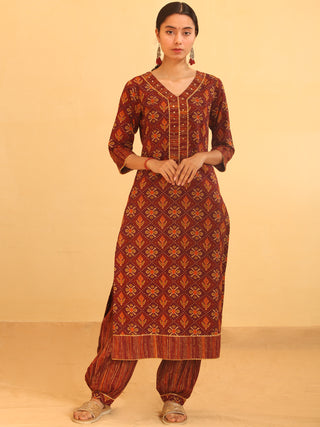 Nayab Fazeen - Set of Kurta Salwar Pants & Dupatta - KS50C2547D