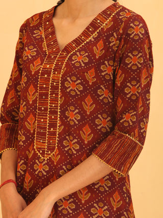 Nayab Fazeen - Set of Kurta Salwar Pants & Dupatta - KS50C2547D