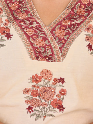 Jashn Pakiza Set Of Kurta Pants Chanderi Dupatta