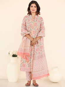 Utsav Saanvi Set Of Silk Kurta Pants Dupatta