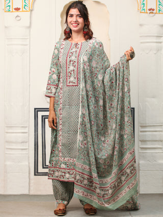 Jashn Mannat Set Of Kurta Salwar Pants Dupatta