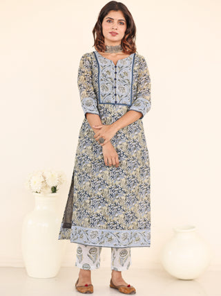 Utsav Tara Set Of Silk Kurta Pants Dupatta