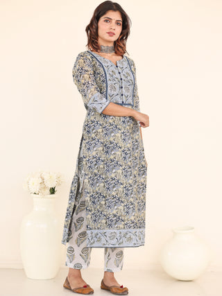 Utsav Tara Set Of Silk Kurta Pants Dupatta