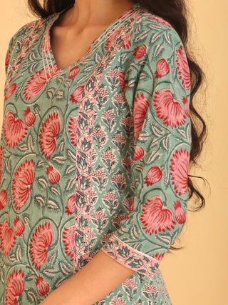 Gulal Hina Set Of Kurta Pant Dupatta