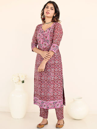 Utsav Kaamya Set Of Chanderi Silk Kurta Pants Dupatta