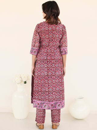 Utsav Kaamya Set Of Chanderi Silk Kurta Pants Dupatta