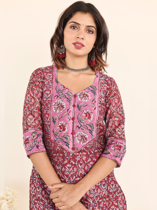 Utsav Kaamya Set Of Chanderi Silk Kurta Pants Dupatta