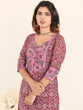Utsav Kaamya Set Of Chanderi Silk Kurta Pants Dupatta