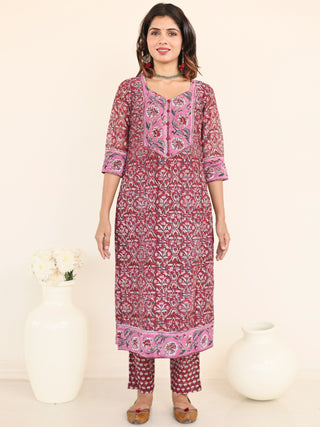 Utsav Kaamya Set Of Chanderi Silk Kurta Pants Dupatta