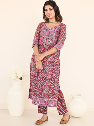 Utsav Kaamya Set Of Chanderi Silk Kurta Pants Dupatta