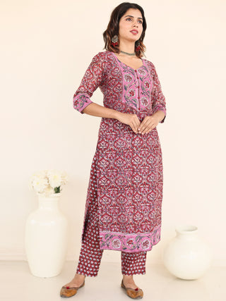 Utsav Kaamya Set Of Chanderi Silk Kurta Pants Dupatta