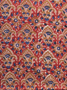 Red Brown Beige Indigo Hand Block Printed Cotton Fabric Per Meter - F001F888