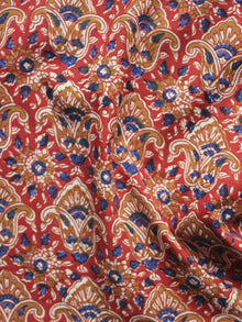 Red Brown Beige Indigo Hand Block Printed Cotton Fabric Per Meter - F001F888