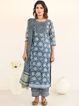 Utsav Manya Set Of Silk Kurta Pants Dupatta