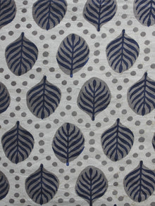 Kashish Ivory Indigo Hand Block Printed Cotton Fabric Per Meter - F001F872