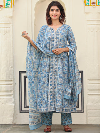 Jashn Rivaaz Set Of A line Kurta Pants Dupatta