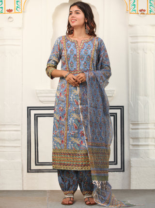 Jashn Zubeda Set Of Kurta Salwar Pants Dupatta