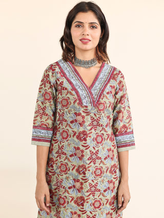 Utsav Zalak Chanderi Silk Kurta