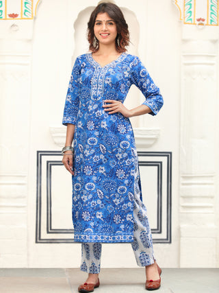 Jashn Neelam Set Of Kurta Pants Dupatta