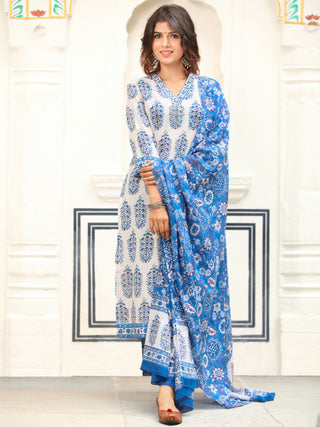 Jashn Neelakshi Set Of Kurta Pants Dupatta