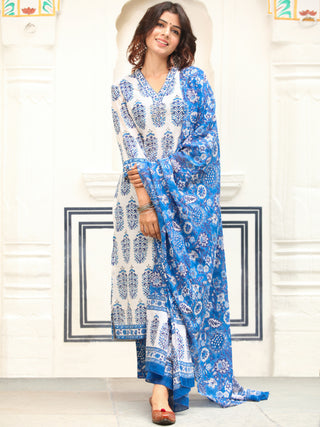 Jashn Neelakshi Set Of Kurta Pants Dupatta