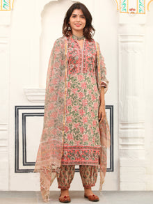 Jashn Vrinda Set Of Kurta Salwar Pants Kota Dupatta