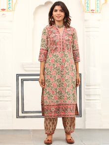 Jashn Vrinda Set Of Kurta Salwar Pants Kota Dupatta