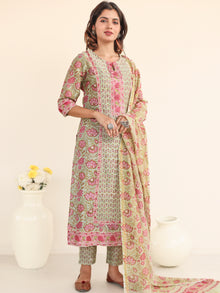 Utsav Maanvi Set Of Silk Kurta Pants Dupatta