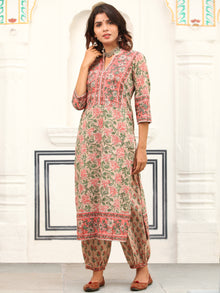 Jashn Vrinda Set Of Kurta Salwar Pants Kota Dupatta