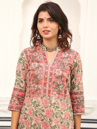 Jashn Vrinda Set Of Kurta Salwar Pants Kota Dupatta