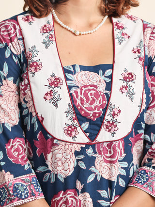 Jashn Falguni Set Of Kurta Pants Kota Doria Dupatta